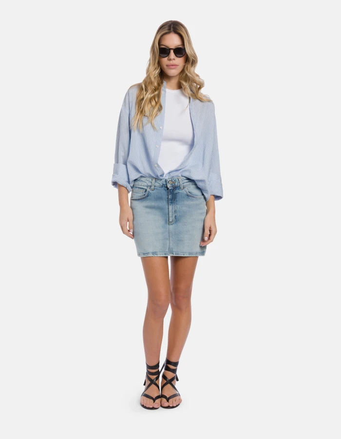 Sustainable stretch denim mini skirt