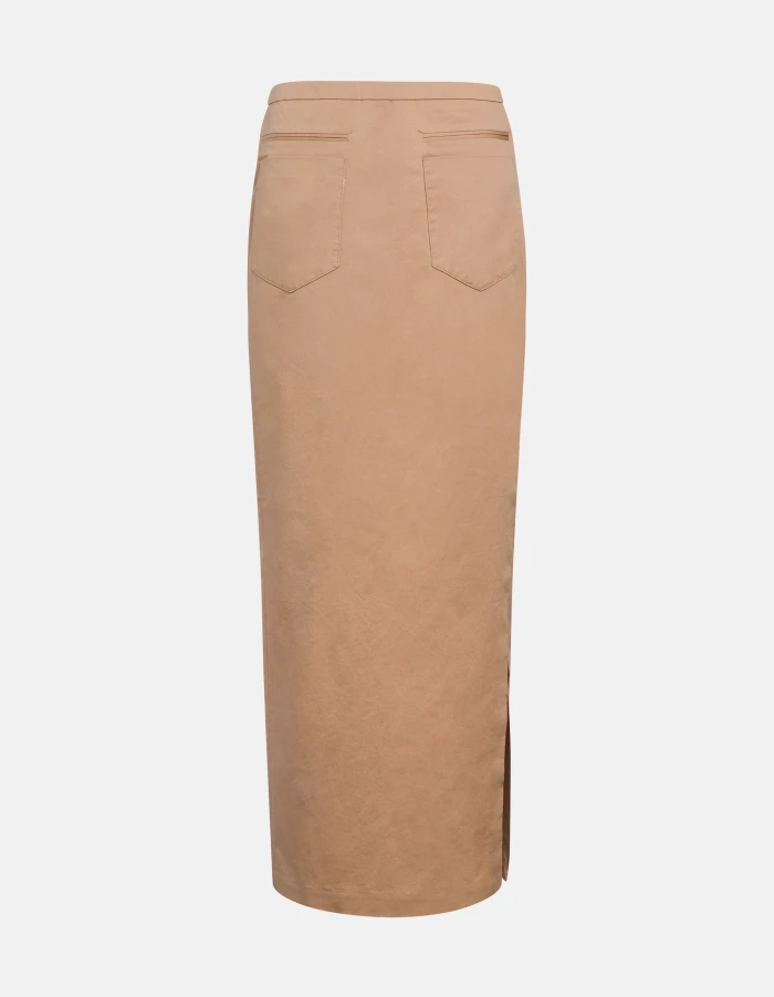 Long skirt in cotton gabardine