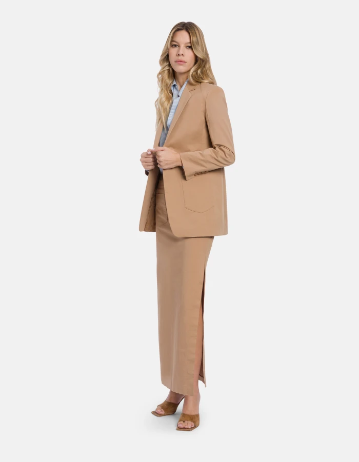 Long skirt in cotton gabardine