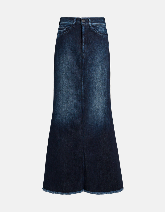 Langer Rock aus festem Denim aus Baumwolle und Lyocell
