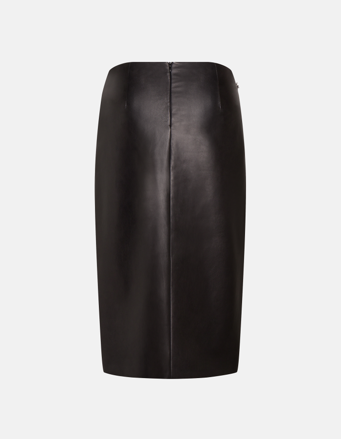 Midi skirt in nappa leather