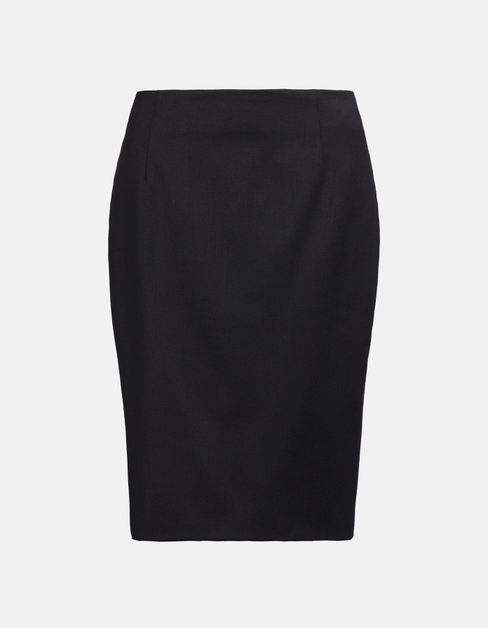 Midi skirt in wool-blend gabardine