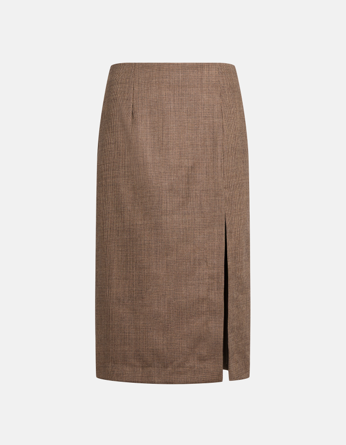 Midi skirt in patterned wool