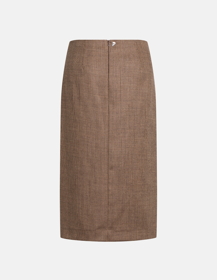 Midi skirt in patterned wool