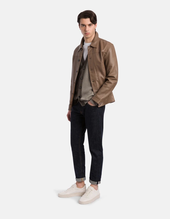 Giubbino regular in nappa