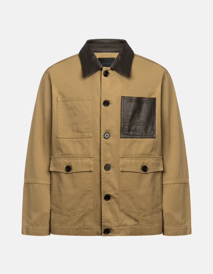 Regular-Fit Jacke aus Baumwollgabardine