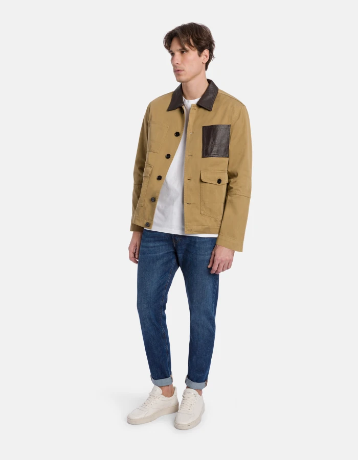 Regular-Fit Jacke aus Baumwollgabardine