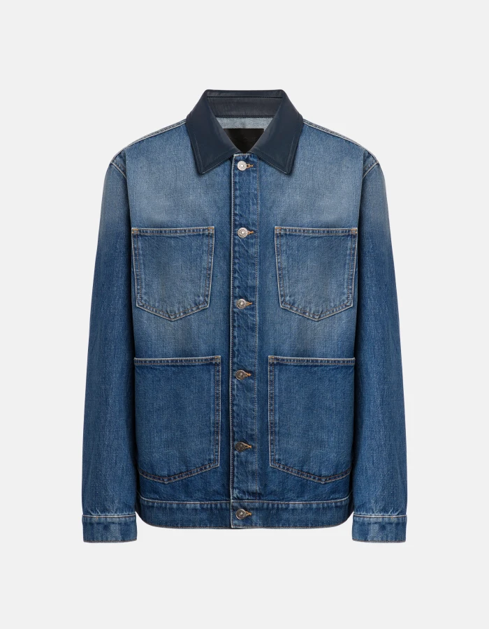 Regular-fit jacket in rigid denim