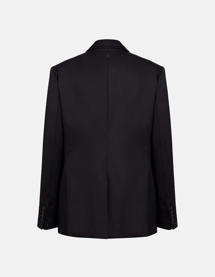 Regular-fit single-breasted blazer in wool gabardine