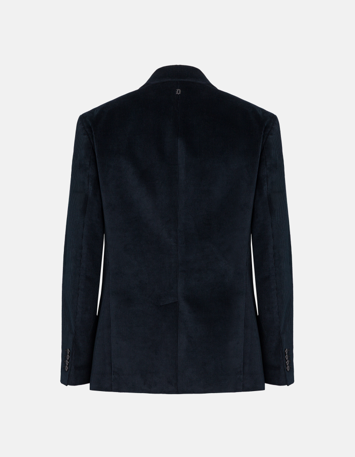 Regular-fit double-breasted blazer in stretch velvet