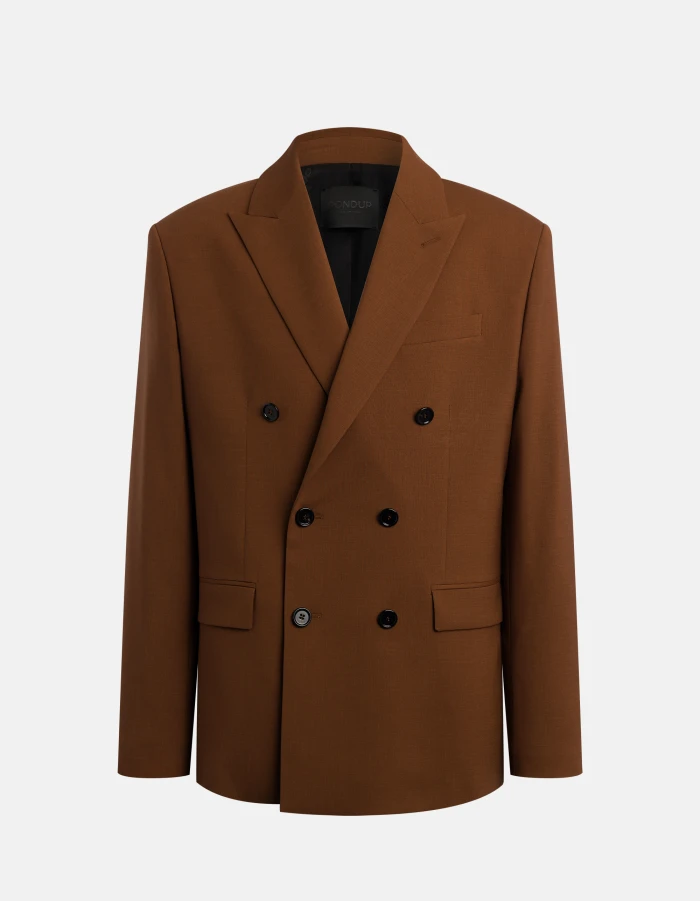 Regular-fit double-breasted blazer in cool wool
