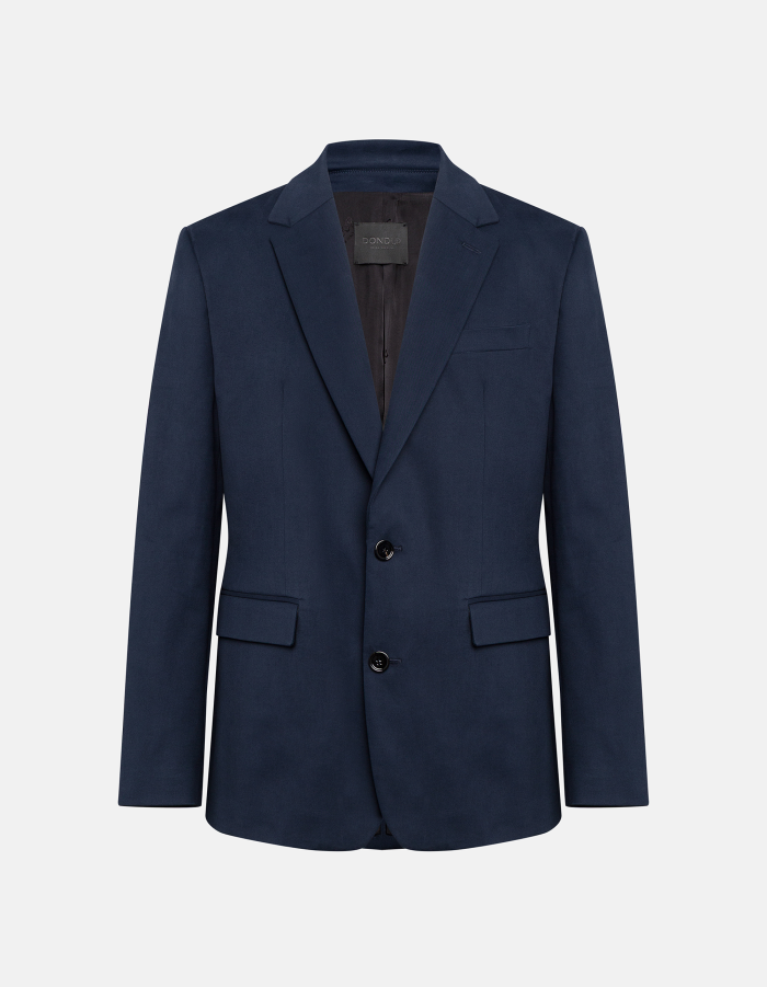 Regular-fit single-breasted blazer in cotton and cashmere gabardine