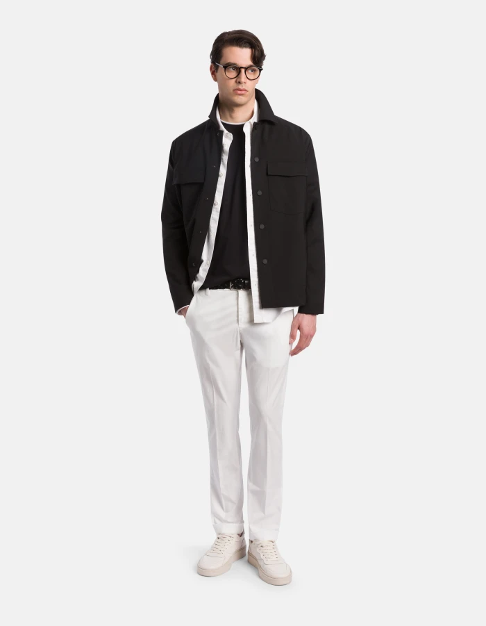 Regular-fit jacket in technical wool