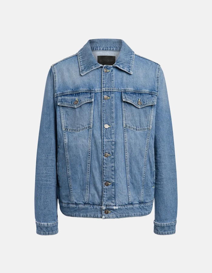 Regular-fit rigid denim jacket