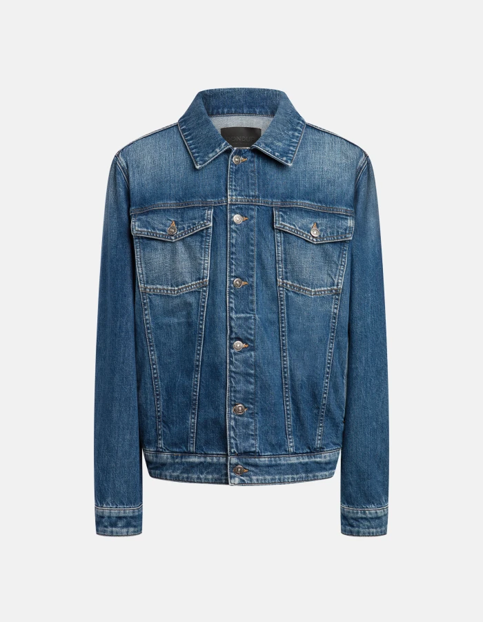 Regular-fit rigid denim jacket