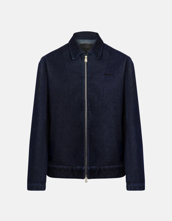 Regular-fit recycled rigid denim jacket