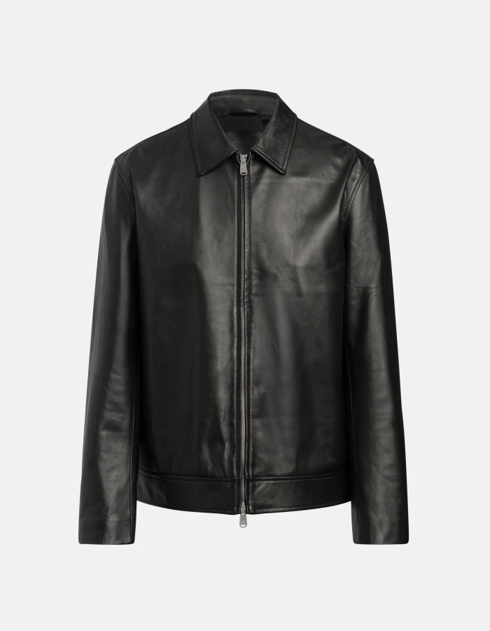 Bikerjacke in normaler Passform aus Nappaleder