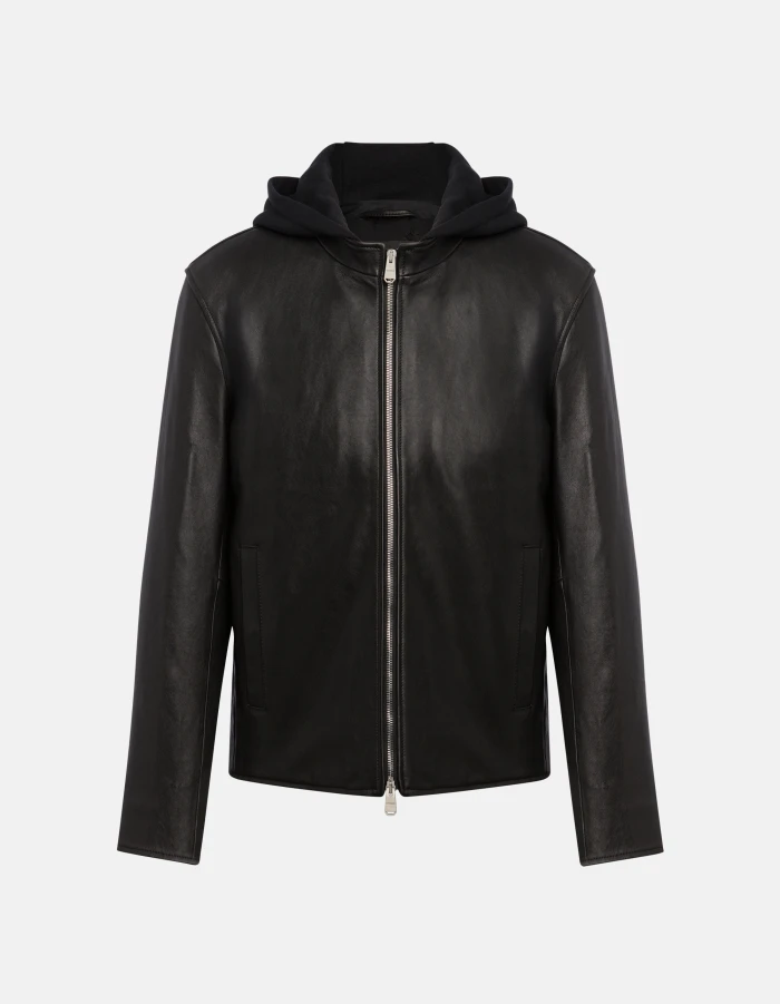 Bikerjacke in normaler Passform aus Nappaleder