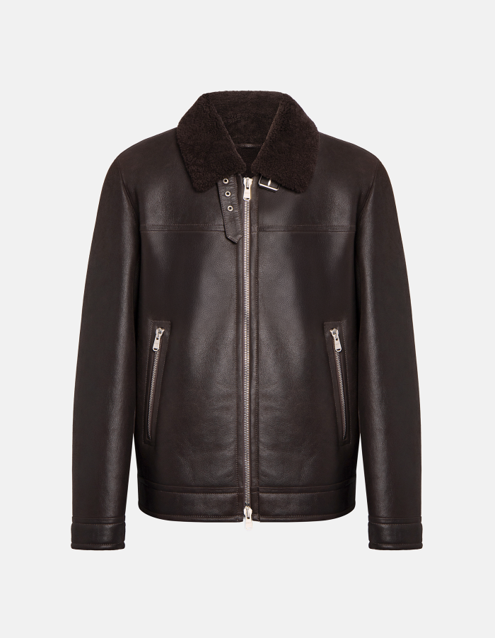 Regular-fit shearling jacket
