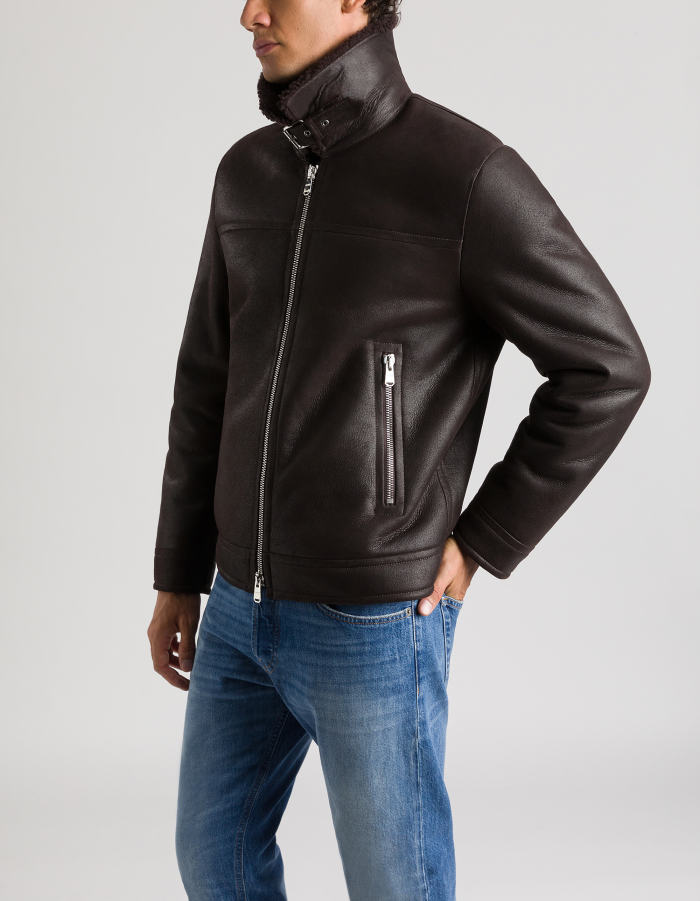 Regular-fit shearling jacket