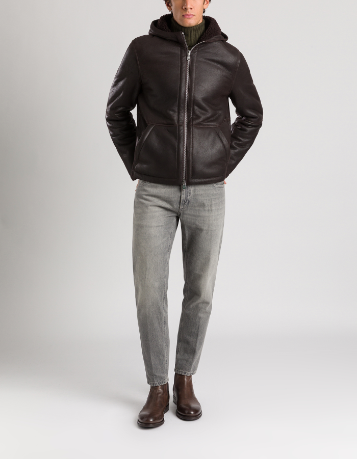 Regular-fit shearling jacket