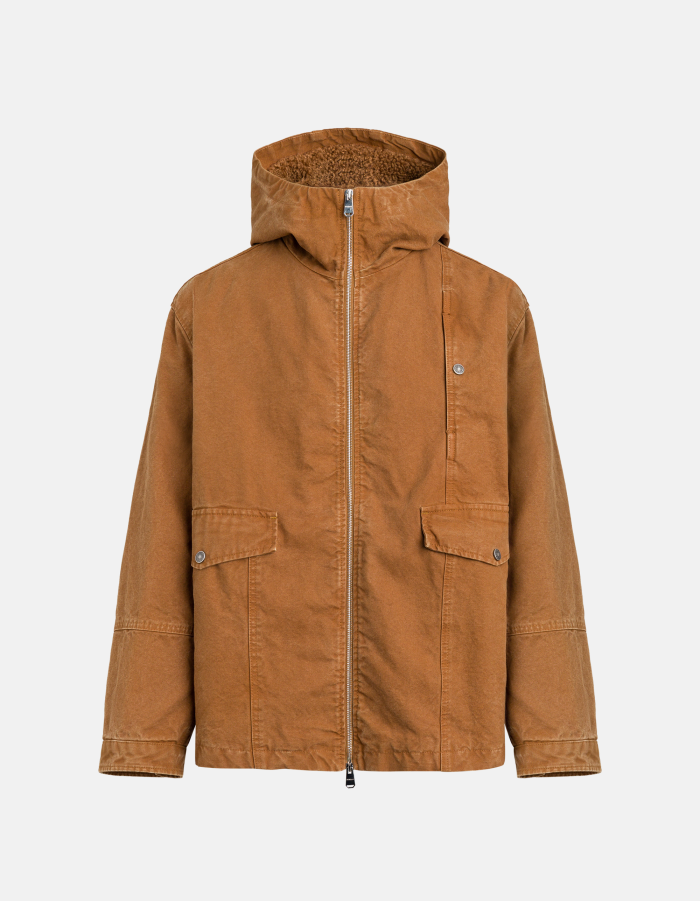 Regular-fit canvas parka