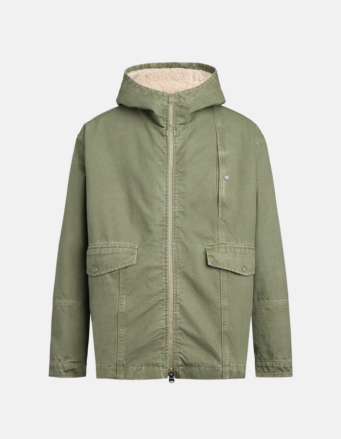 Regular-fit canvas parka