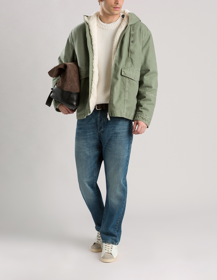 Regular-fit canvas parka