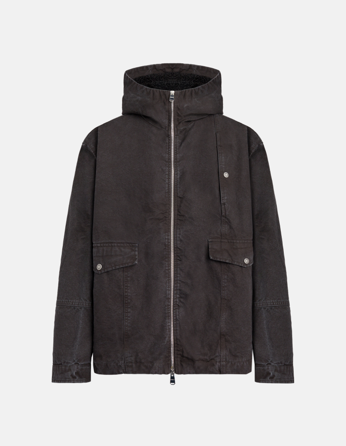 Regular-fit canvas parka