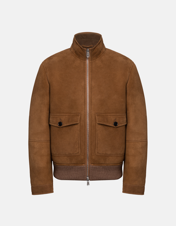 Regular-fit shearling jacket