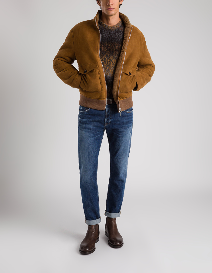 Regular-fit shearling jacket