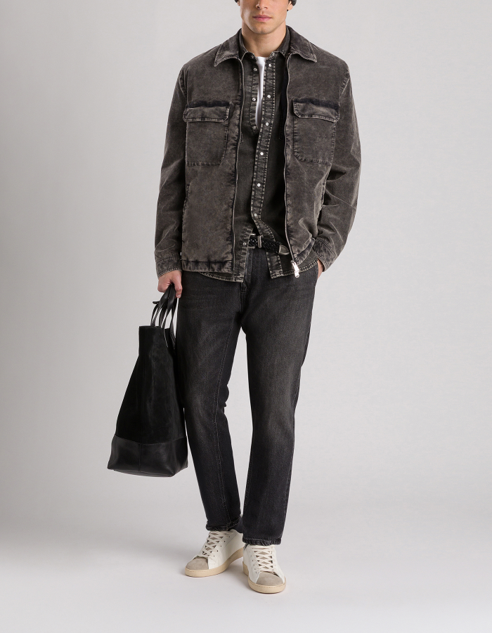 Regular-fit jacket in stretch velvet