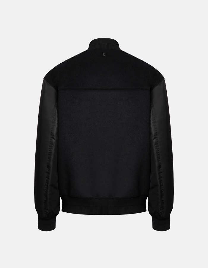 Regular-fit bomber jacket in wool-blend velour