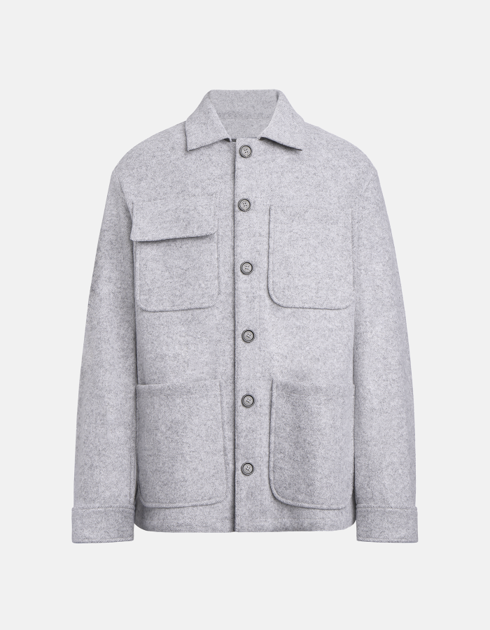 Regular-fit field jacket in wool blend