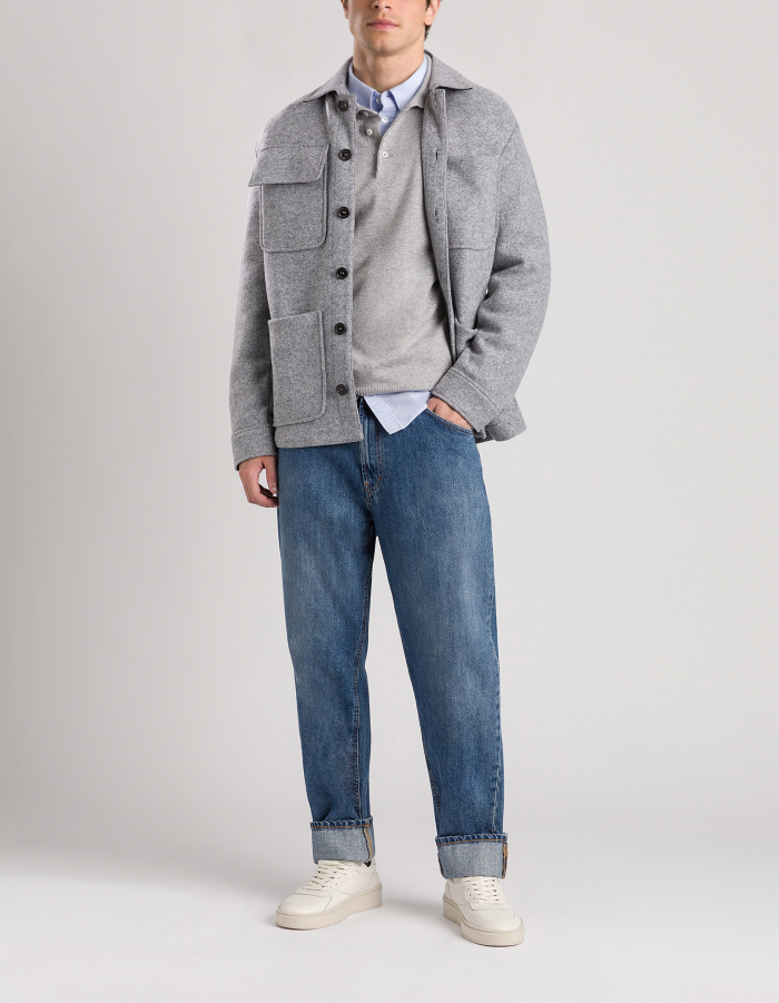 Regular-fit field jacket in wool blend