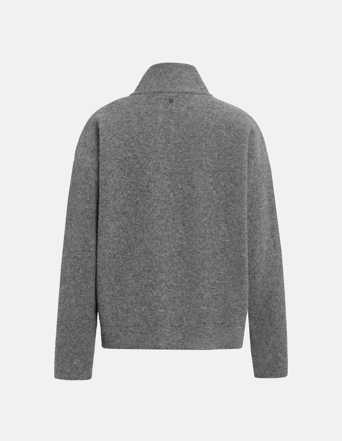 Regular-fit double wool bomber jacket
