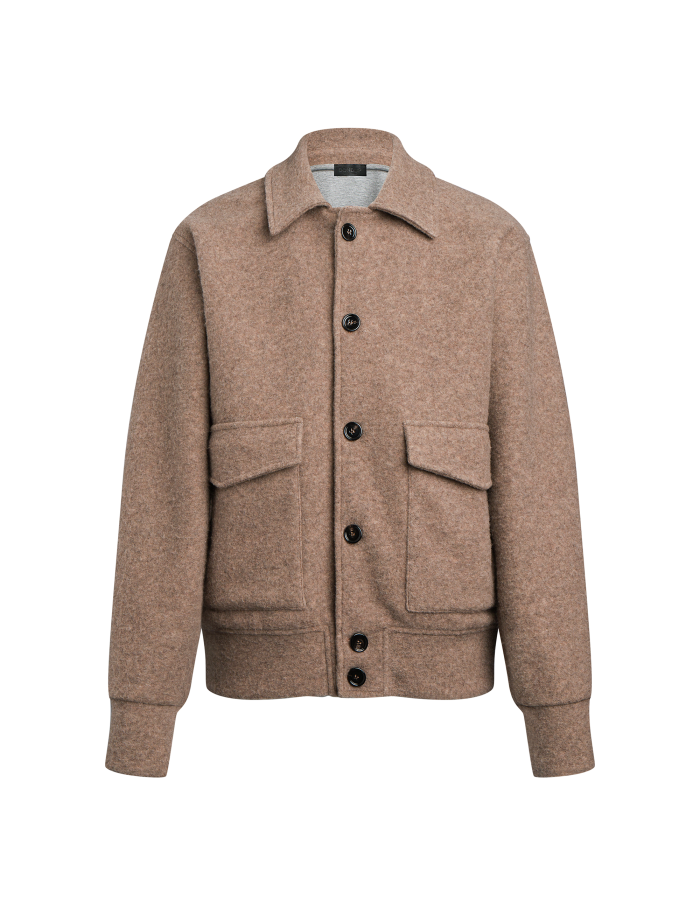 Regular-fit jacket in double wool