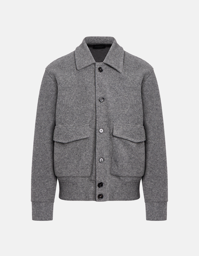 Regular-fit jacket in double wool
