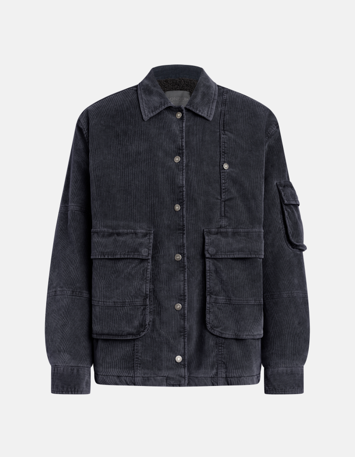 Regular-fit jacket in stretch velvet