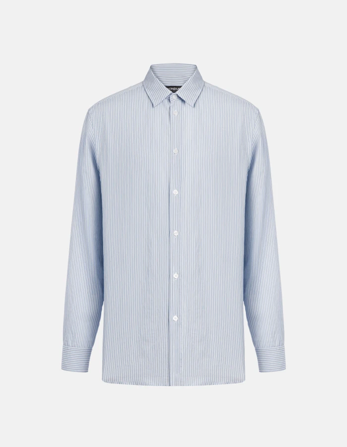 Regular-Fit Hemd aus gestreifter Viskose
