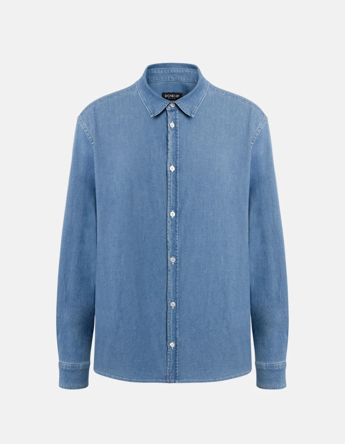 Slim-fit shirt in stretch denim