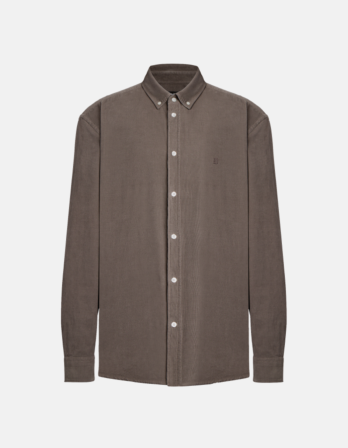 Regular-fit shirt in lightweight velvet