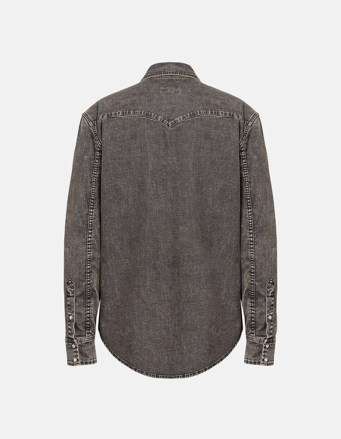Western-style stretch denim shirt, regular fit