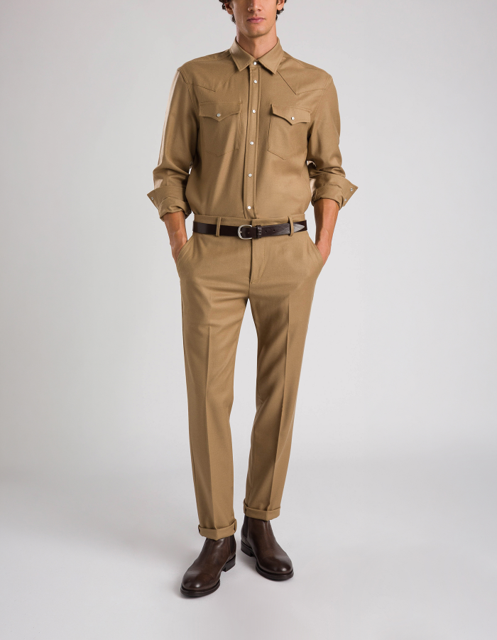 Regular-fit Western shirt in flannel