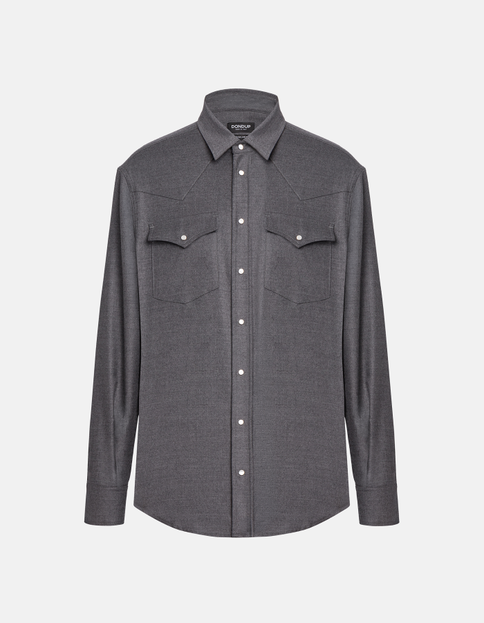 Regular-fit Western shirt in flannel