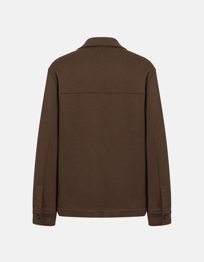 Regular-fit field jacket shirt in cotton fleece