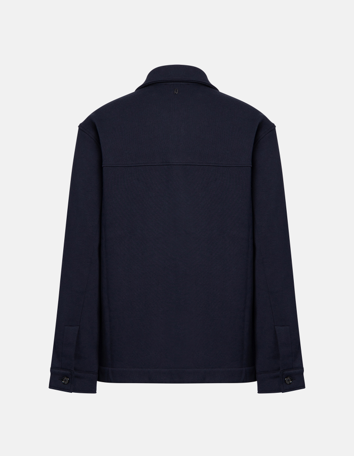 Regular-fit field jacket shirt in cotton fleece