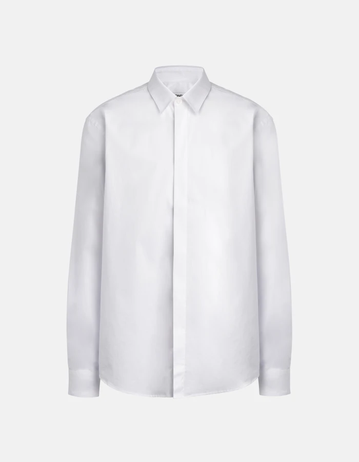Regular-fit shirt in yarn-dyed gabardine