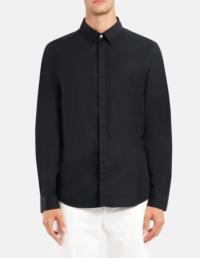 Camicia slim in popeline stretch