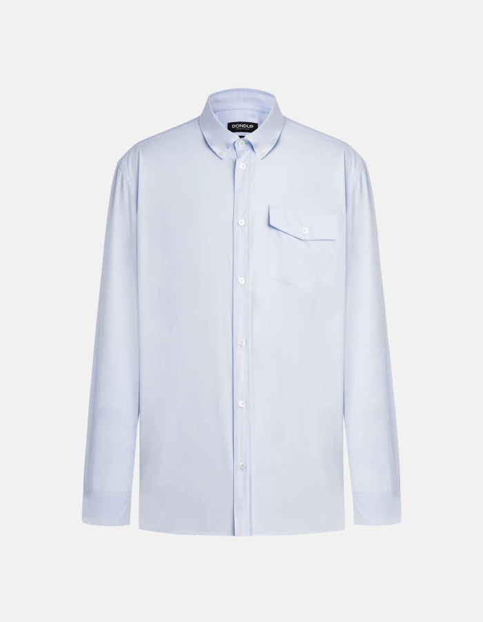 Regular-fit shirt in yarn-dyed gabardine
